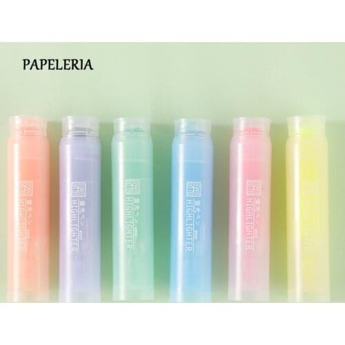 6pcs/set Cute Candy Color Highlighter Pen Stationery Fluorescent Art Marker Pen for Office School Supplies