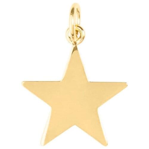 Mavis Hare Gold Stainless Steel Star CHARM Dangle can Carving logo name date fit DIY Necklace Jewelry