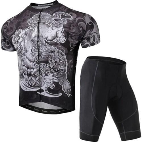 Men bicycle sports jersey wholesale red printing zipper E-bike suit polyester and spandex motorbike clothing