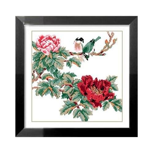 35*35cm Set for embroidery beads flower and birds Accurate printed Partial beadwork home decor crafts needlework cross stitch