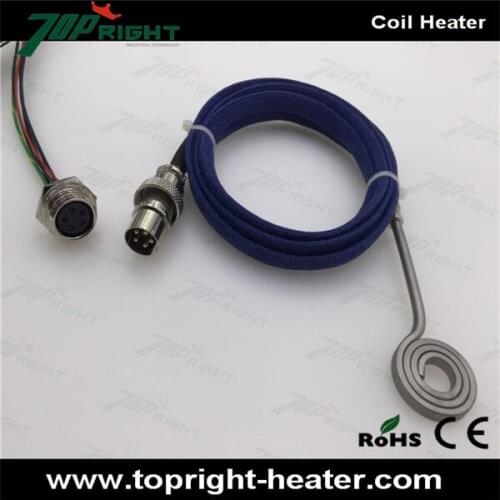 ID 9x26mm 110v 100w flat coil heater with k type thermocouple, free shipping