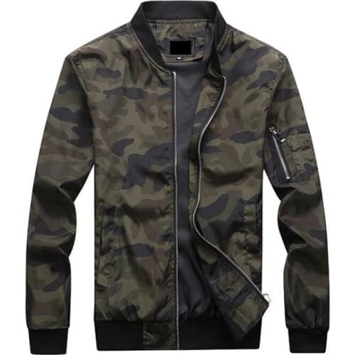 2018 New Jacket Men Casual Loose Mens Jacket Bomber Jacket And Coats Plus Size M- 7XL Camouflage Outwear Tops