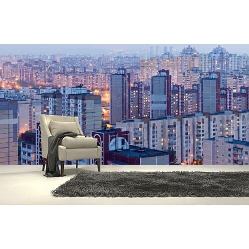 Papel de parede city architecture buildings in the evening 3d wallpaper,living room bedroom wall papers home decor bar mural