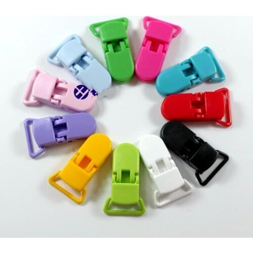 Wholesale 100 sets 11COlors notes Plastic Clip Plastic Pacifier Clip Soother Clip For Baby 20 mm