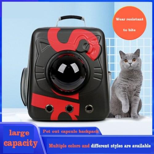 Pet Box Carrier For Cat Travel Pets Backpack Transportation Carry Bag Ventilation Comfortable Box Type Space Capsule Cat Bag