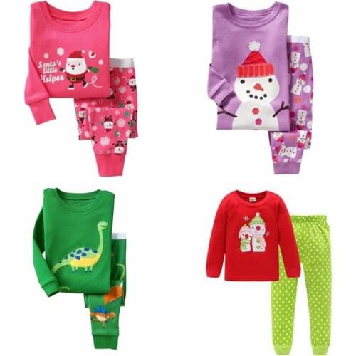 Girlys Nightwear Girls Family Christmas Pijamas Cartoon Kids Pajama Sets,Children Sleepwear Toddler Baby Pyjamas