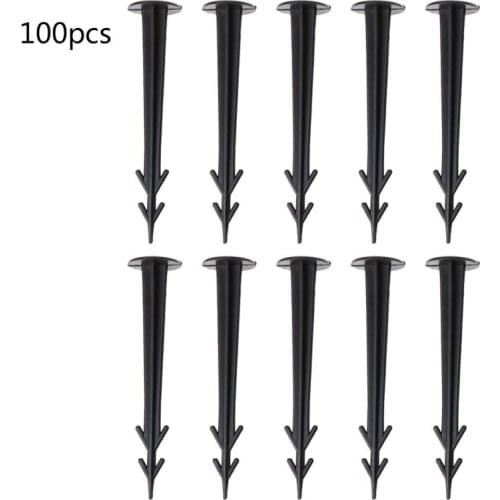 100Pcs Plastic Garden Cover Cloth Securing Stakes Spikes Lawn Pins Pegs Sod Staples Anchoring Weed Fixing Landscape