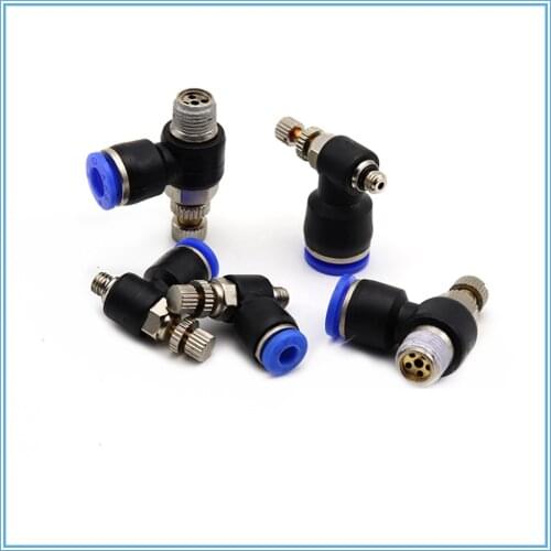Pneumatic Speed Flow Controller 8mm 6mm 10mm 12mm OD Hose Tube 1/4" 1/8" 3/8" 1/2" Male Gas Airflow Limit Valve Quick Fitting