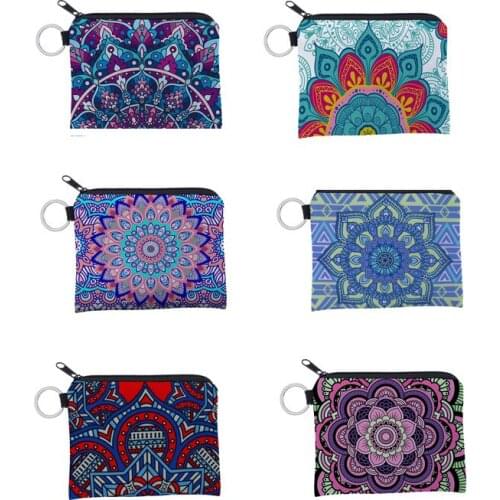 Datura Flowers Coin Wallet Women Key Purse Coin Card Bag Selling Bohemian Waterproof Zipper Childrens Wallet Handbag Organizer