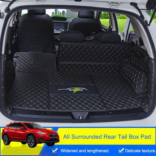 QHCP Car Turnk Mat Durable Cargo Liner Boot Carpet Interior Accessories Carpet For Subaru XV 2018 2019 Car styling Free Shipping