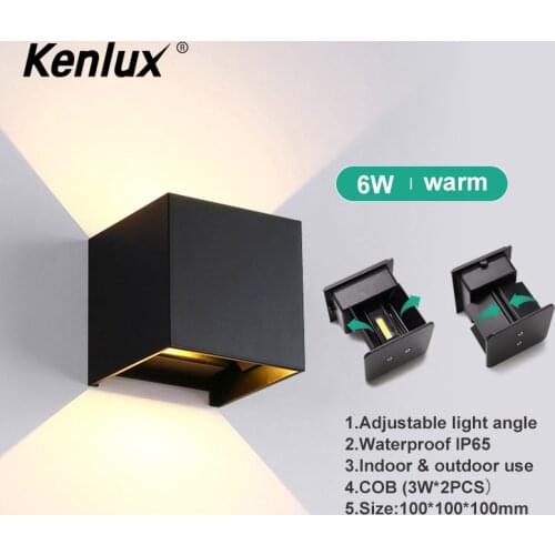 Adjustable 5W 6W LED Wall Lamp IP65 Waterproof Indoor Outdoor Aluminum Wall Light Surface Mounted Cube LED Garden Porch Light