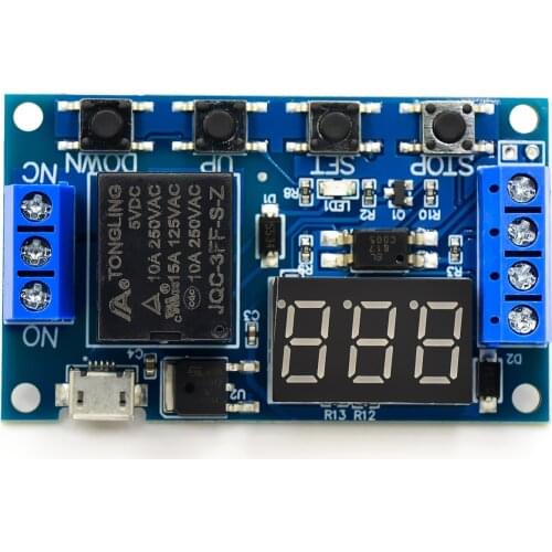 6-30V Relay Module Switch Trigger Time Delay Circuit Timer Cycle Adjustable Trigger OFF / ON Switch Timing Cycle for Arduino