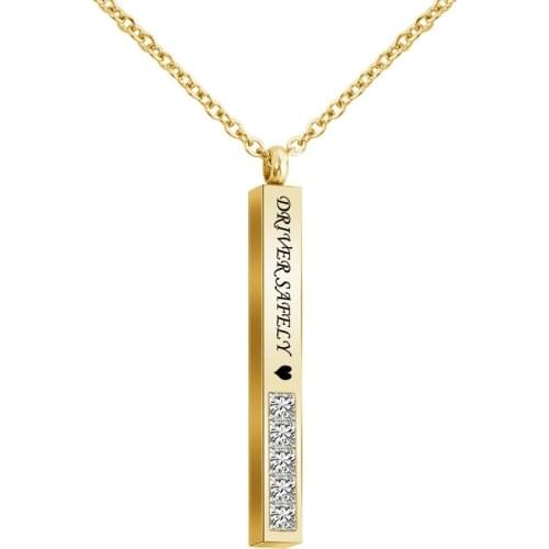 Luxury Diamond Three-dimensional Rod Personalised Necklace Geometric Custom Jewelry Gold Silver Color Necklaces Gifts for Women