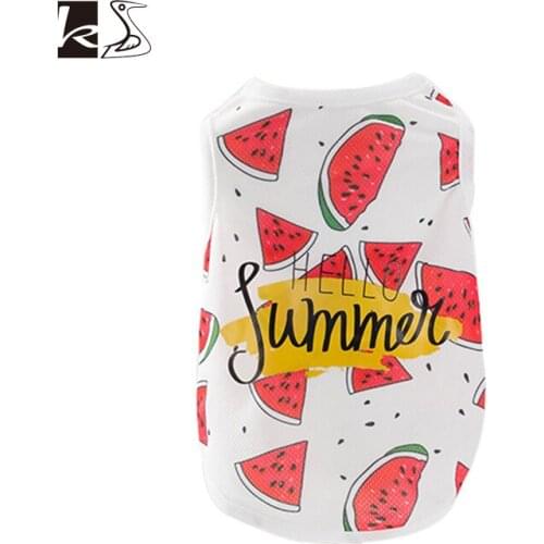 Spring Summer Lovely Pet Clothes Cartoon Watermelon Net Ventilate Dog Clothes Cat Clothes Dog Vest Cat Vest Little Pet Vest