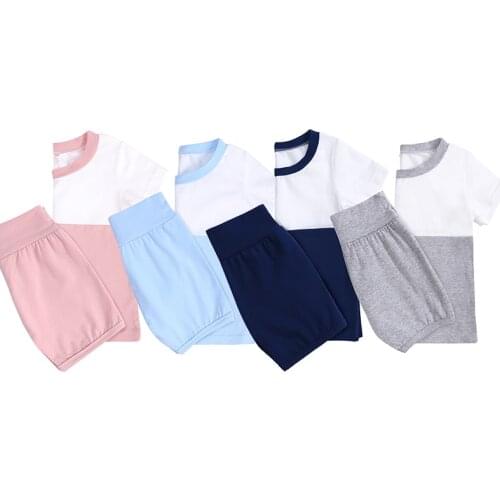 Kids Tales New Style Summer For Children Infant Baby Boys Girls Clothing Sets Patchwork Tops Shorts for Girls Tracksuit Set 2021
