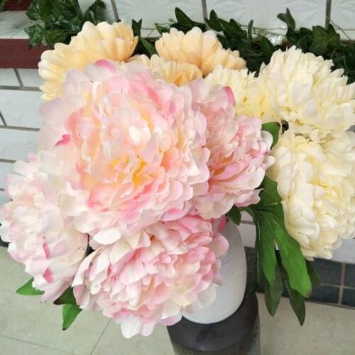 Super large peony 5 flower heads artificial flower Wedding silk flowers false blossom