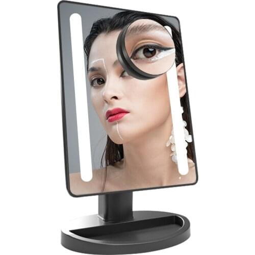 LED Mirror Touch Screen 16 Light strip Makeup mirror Magnifying Vanity Table Desktop stand Mirror light Adjustable