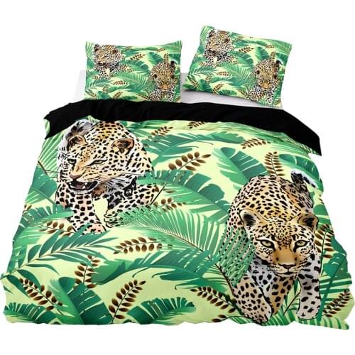 Ferocious Cheetah Pattern Duvet Cover Set With Pillowcase, 240x220 Quilt Cover, 140×200 Blanket Cover,Extra Large Bedding Set