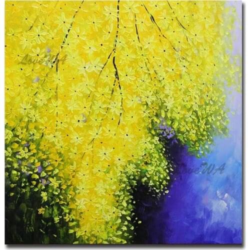 Thick 3D Knife Abstract Flower Oil Painting Hand-painted Canvas Wall Art Unframed Paintings Art For Living Room Decoration