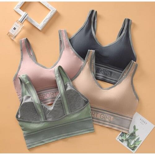 Workout Sports Bra Women Top Unwired Gym Top Yoga Bralette Sports bh Push Up Underwear For Women Tank Top Bra Without Bones