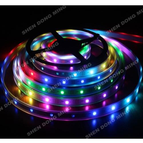 Waterproof IP67 digital led strip pixel Changeable color RGB led strip Light SMD 5050 WS2811 60led/m 20IC Flexible led ribbon15M