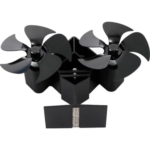 Mouted Dual Head 10 Blade Heat Powered Stove Fan komin Log Wood Burner Eco Friendly Quiet Fan Home Efficient Heat Distribution