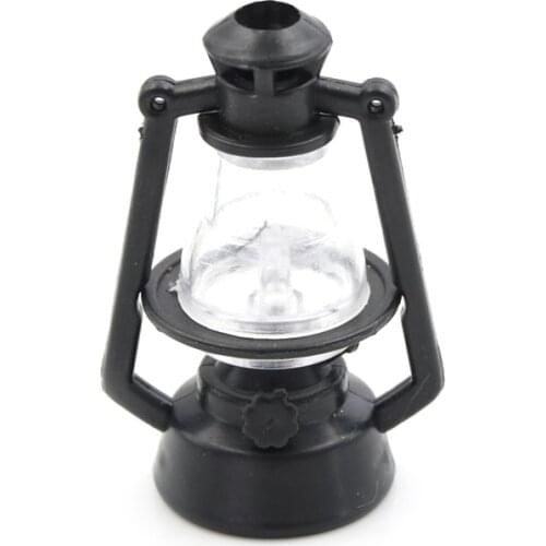 1:12 Dollhouse Accessories Vintage Retro Black Kerosene Lamp Furniture Miniature Rement Play House Toy For Kids Children Gift