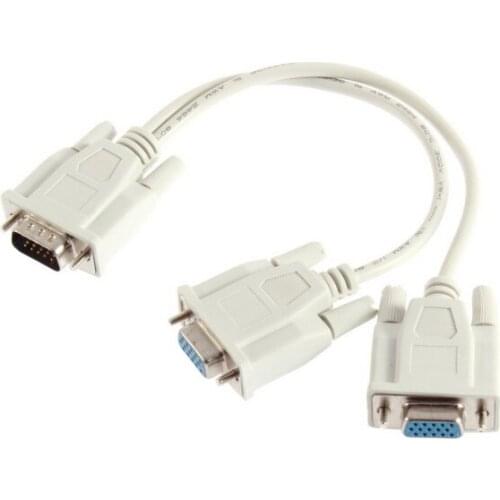 1-2 VGA cable Y Splitter Cable 1-in 2-out male to female cable