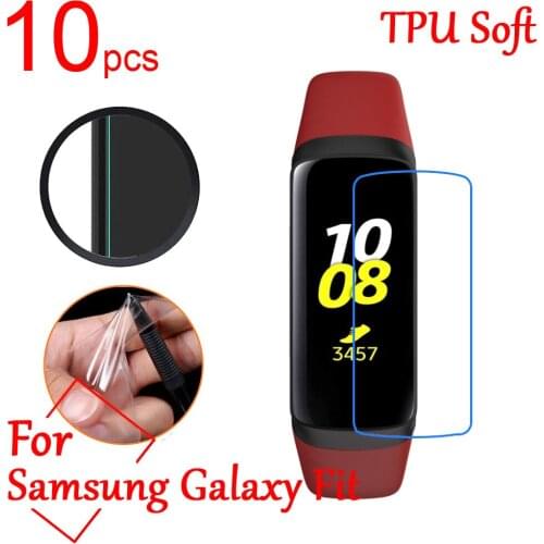 10pcs Ultra Clear TPU Soft For Galaxy Fit Full Screen Protector cover For Samsung Galaxy Fit e sports SmartWatch Protective Film