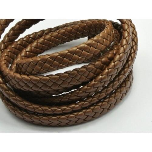 16.4 Feets Coffee Flat Braided Synthetic Leather Cord 10X4mm