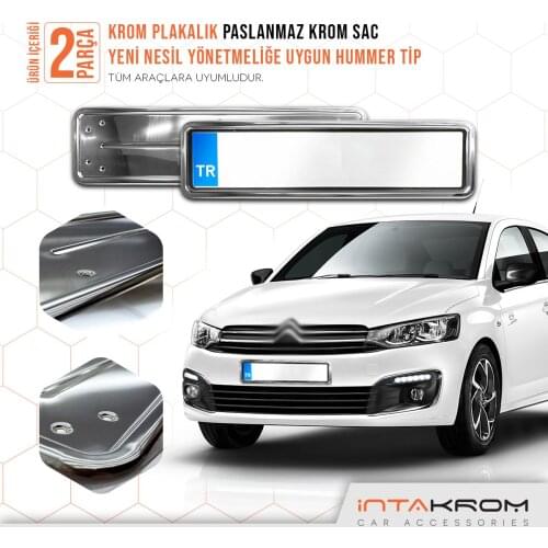 For Citroen C-Elysee Chrome Plates Of Hummer type 2 PCs Chrome Styling Accessories Car Exterior Modified Designed Stainless steel