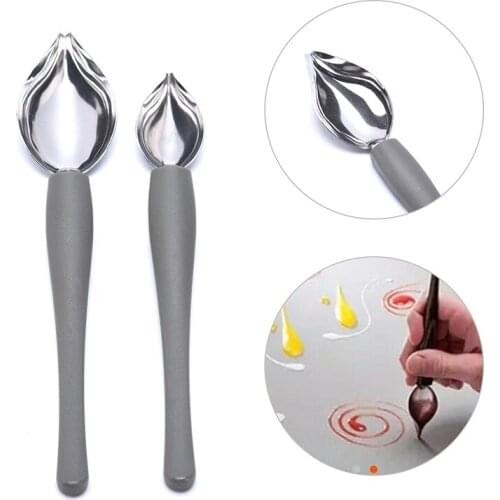 2Pcs Chef Valon Sauce Plating Art Pencil Draw Design Kitchen Nozzle Portable Sauce Painting Pencil Spoon Dessert Decor Supplies