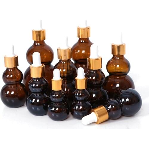 2Pcs Gourd Essential Oil Bottling High-grade Dark Brown Essential Oil Bottling 10/20/30/50/100ml