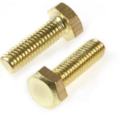 30pcs M4 /M5/M6 External Hex Tap Bolts Plain Finish Brass Hex Bolts Full Thread Length 6mm-70mm