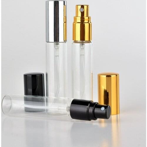 300pcs/lot 5ml 10ml empty glass spray bottle small cosmetic containers portable travel refillable perfume atomizer