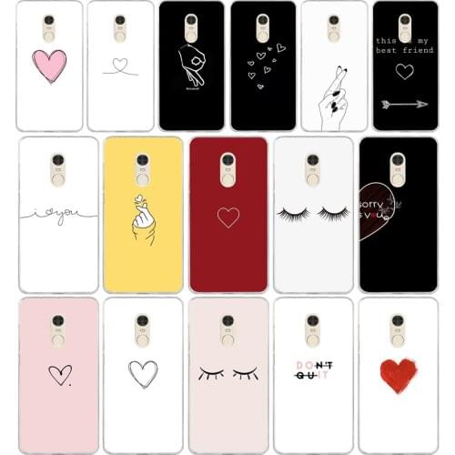 66AA Simple Line Art Abstract Love Heart gift Soft Silicone Tpu Cover phone Case for Xiaomi Redmi 4A 4x Note 4 4x case