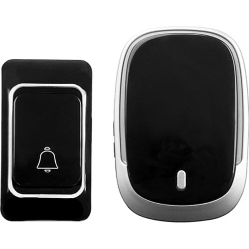 Household Anti-Theft Doorbell WiFi Waterproof Doorbell 300m Remote EU Plug Smart Wireless Black Doorbell Waterproof Touch Black