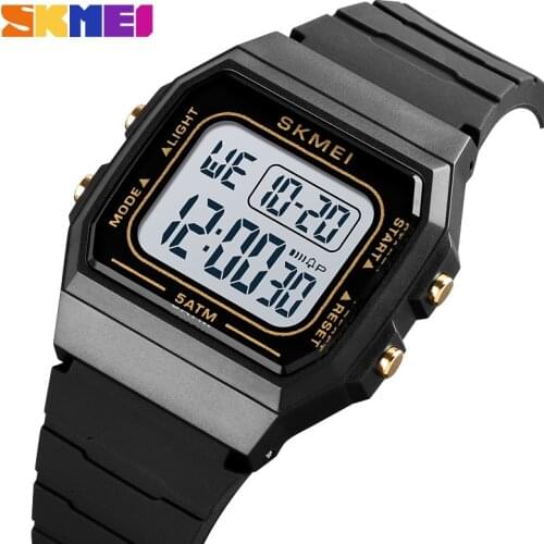 SKMEI Outdoor Sport Watch Men Watches Fashion Simple Watches Women Calendar PU Strap 5Bar Waterproof Digital Watch reloj hombre