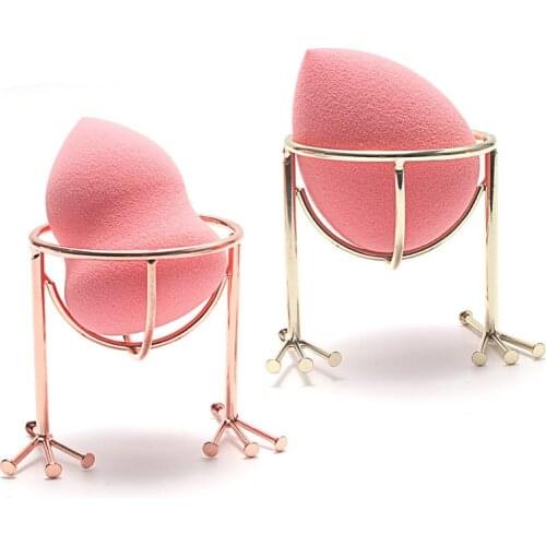 Makeup Sponge Holder Make Up Puff Bracket Beauty Tool Makeup Egg Powder Puff Sponge Display Stand Alloy Drying Holder Rose Gold