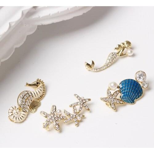 Korean Summer New Marine Shell Starfish Shoes Accessories Shoelace Buckle Jewelry DIY Sneaker Kits Metal Lace Buckle