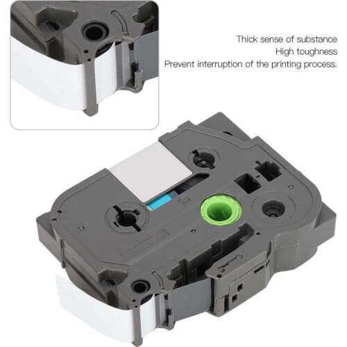 18mm Printer Ribbon Printing Ribbons Thermal Printing Tape Strong Adhesive Film Black-on-White for Brother TZe Series