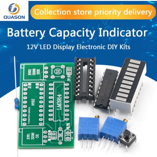 LM3914 10 Segment 3.7V Lithium 12V Battery Capacity Indicator Module Power Level Tester LED Display Electronic DIY Kits