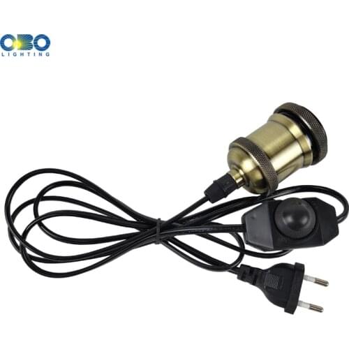 Plug Pendant Lamp Vintage Base E27 1.7m With Switch Socket Lamp Holder Hanging Light Fixtures EU/US/AU/UK Plug Dimming