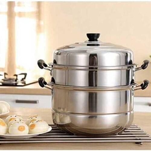 Stainless Steel Steamer Multi-Layer Thickened Steamer Steamer Soup Griddle Double-Layer Gas Induction Cooker Steamer WJ32306