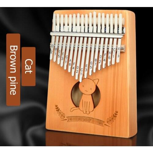 17-key Kalimba thumb piano finger piano beginner musical instrument African solid pine peach heart with study book tuning hammer