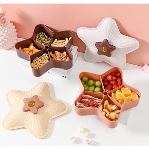 Compartment Food Storage Tray Dried Fruit Snack Plate Appetizer Serving Platter For Party Candy Pastry Nuts Dish Food Storage