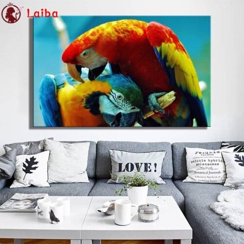 Full Diy diamond painting Modern animal art, colorful parrot picture rhinestones embroidery diamond mosaic 5d cross stitch decor