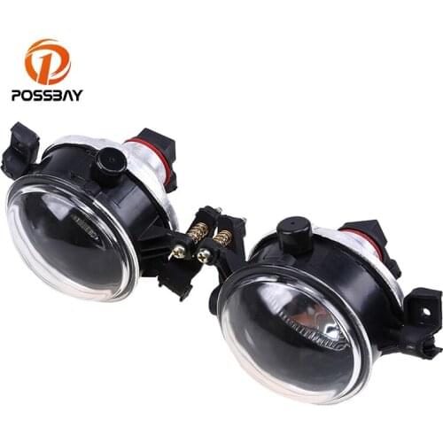 POSSBAY 1 Pair H8 12V 55W Black Fog Light Cover Fit for Ford Daytime Running Lights Fog Lamp Focus MK2 2005/2006/2007/2008