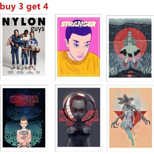 Stranger things season 2 Cartoon style posters wall stickers glossy paper clear image home decoration buy 3 get 4