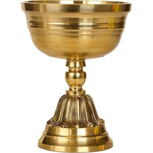 Embossed Brass Buddhist Candle Cup Collection Romantic Golden Big Small Candlestick Tibetan Wedding Dinner Home Table Decoration